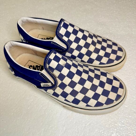 Vans OTW Low Slip-On Blue White Checkered 721454 Sneakers Women's 6.5 Men's 5 - Picture 5 of 8